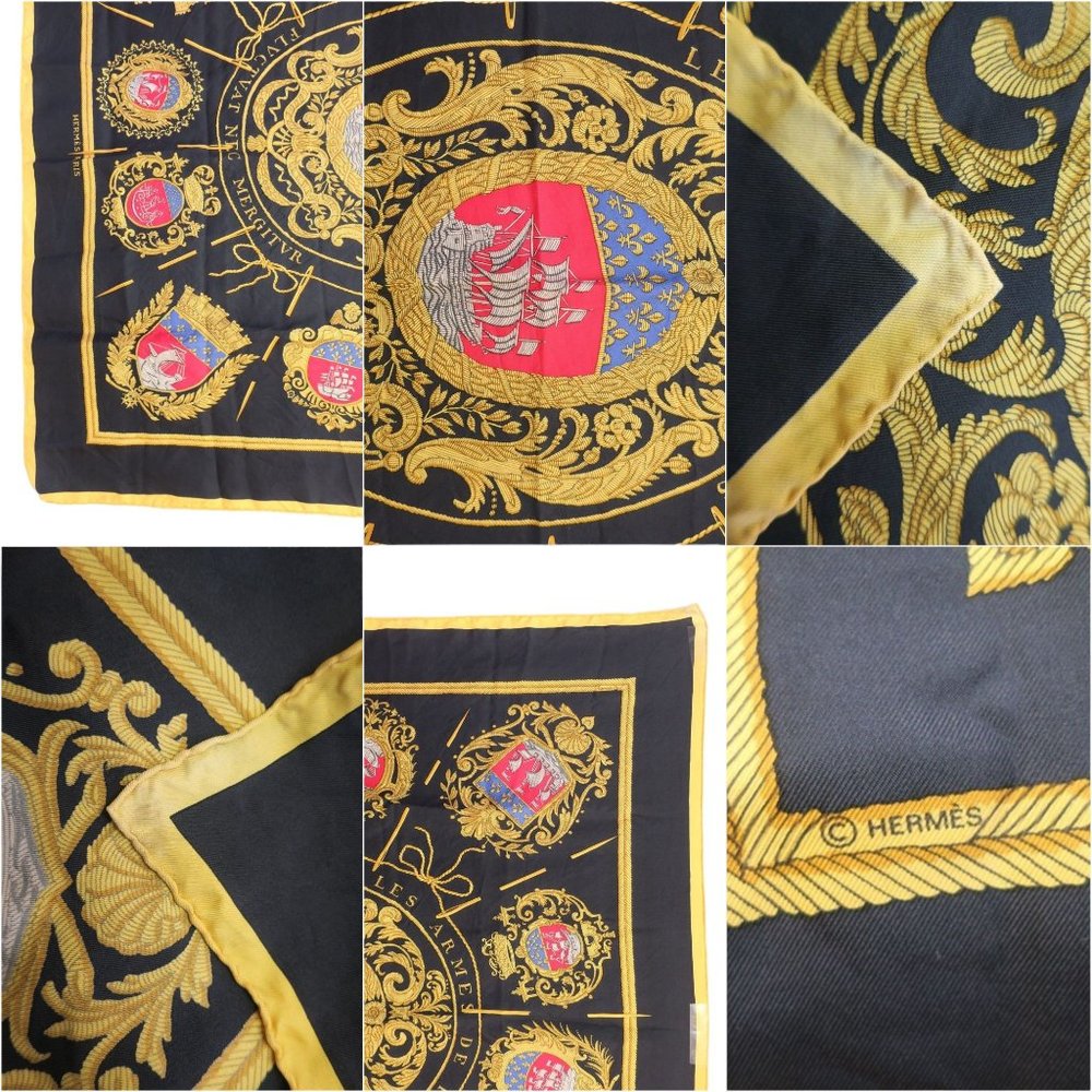 882223O Hermes Scarf "Les Armes de Paris" Multicolor Silk Carre 90 - Picture 2 of 4